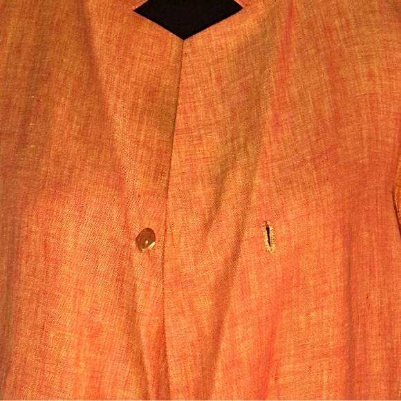 Vintage Escada Margaretha Ley 100% Linen Wrap Dress with Two Buttons - Picture 7 of 11